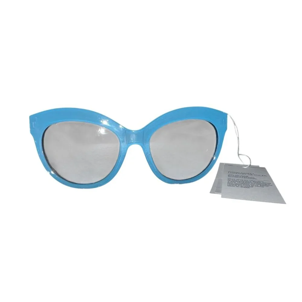 Janie & Jack Blue Cat Eyes Striped Arm Sunglasses 0-24 Months